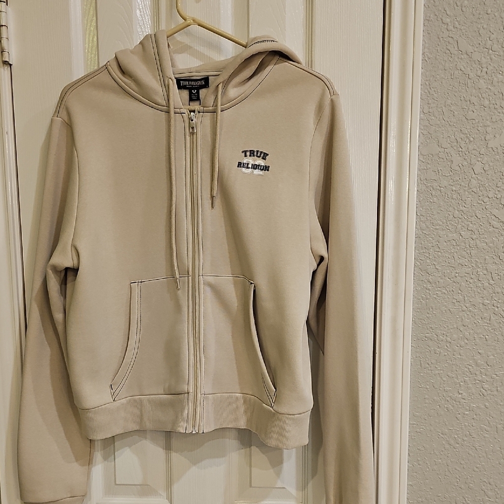 NWT True Religion Fog  Contrast Stitch Zip Hoodie XL Streetwear